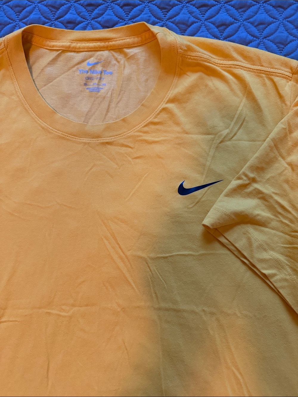 Nike Yellow T-Shirt with Navy Swoosh